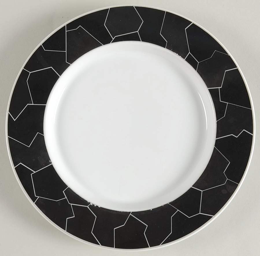 Jigsaw Black Salad Plate by Studio Nova-1