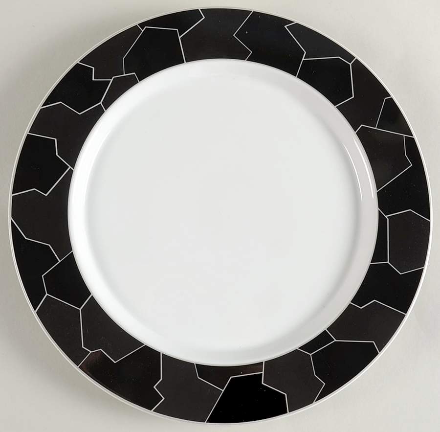 Jigsaw Black 12" Chop Plate (Round Platter) by Studio Nova-1