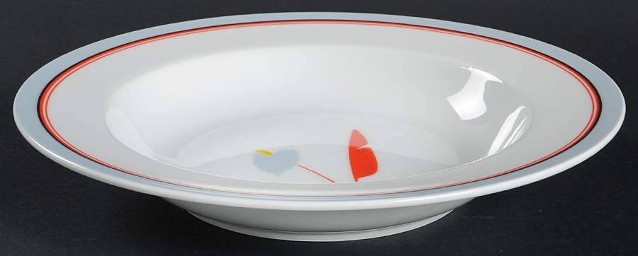 Terrace Twist Gray Large Rim Soup Bowl by Studio Nova-1