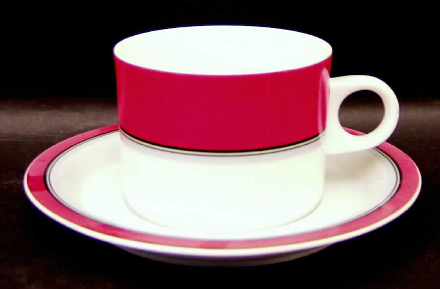 Terrace Twist Red Flat Cup & Saucer Set by Studio Nova-1