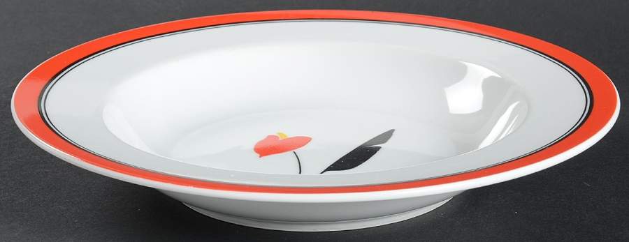 Terrace Twist Red Large Rim Soup Bowl by Studio Nova-1