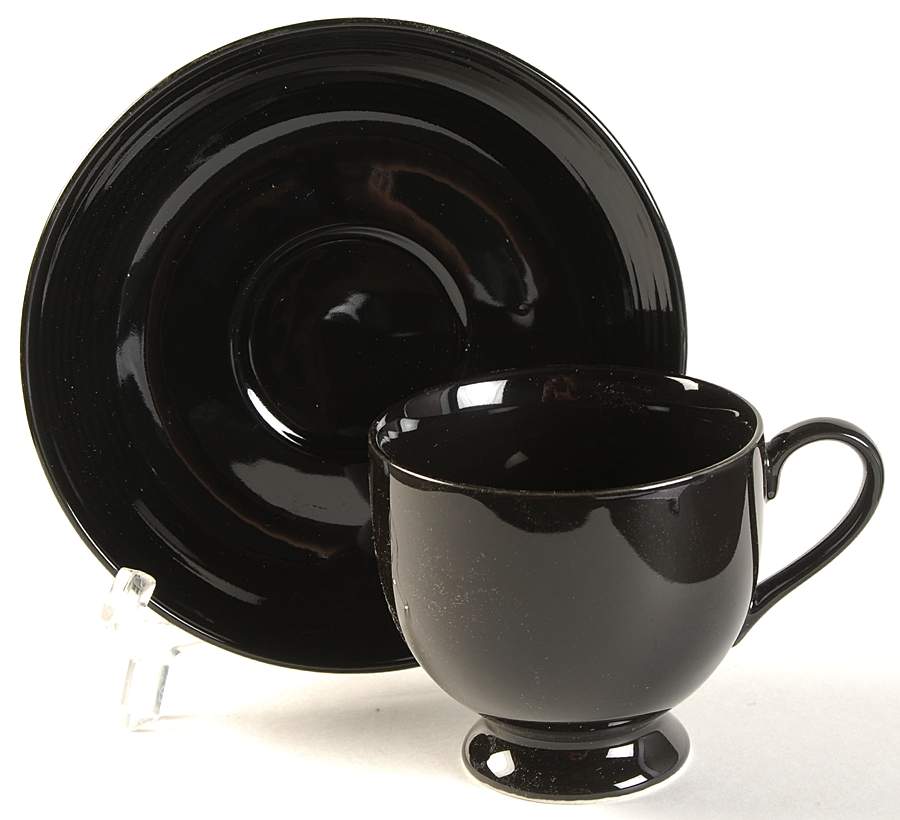 Tulip Black Footed Cup & Saucer Set by Studio Nova-1