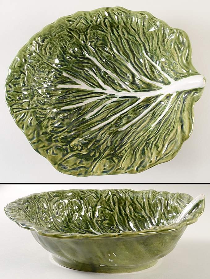 Cabbage Green 11" Large Salad Serving Bowl by Secla-1