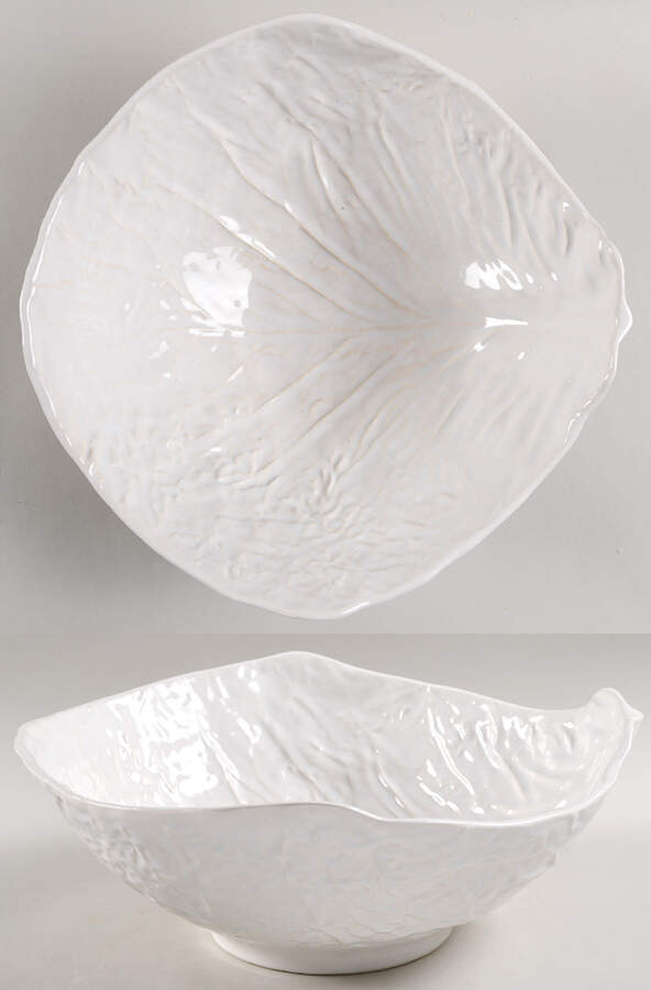Cabbage White 11" Large Salad Serving Bowl by Secla-1