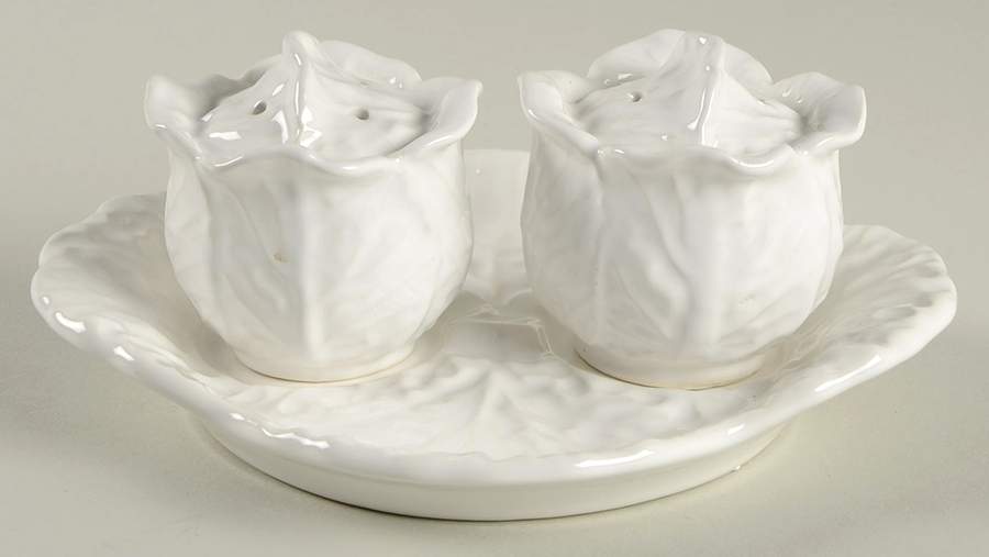 Cabbage White (3 Pc) Salt & Pepper Tray Set by Secla-1