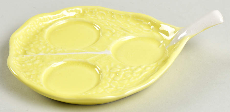 Cabbage Yellow Tray for Salt, Pepper & Mustard Set by Secla-1