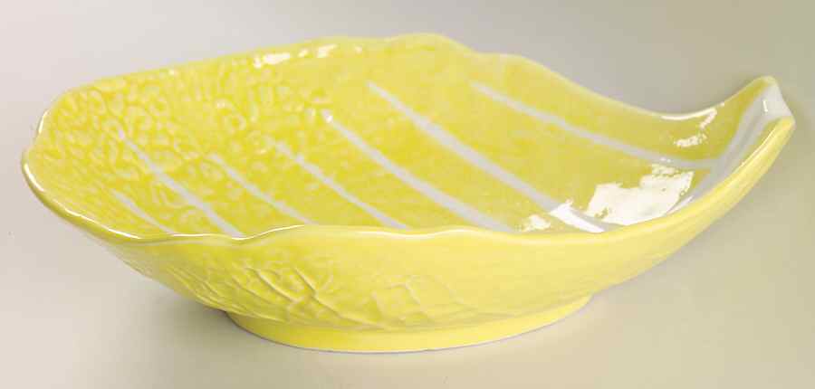 Cabbage Yellow 11" Oval Vegetable Bowl by Secla-1
