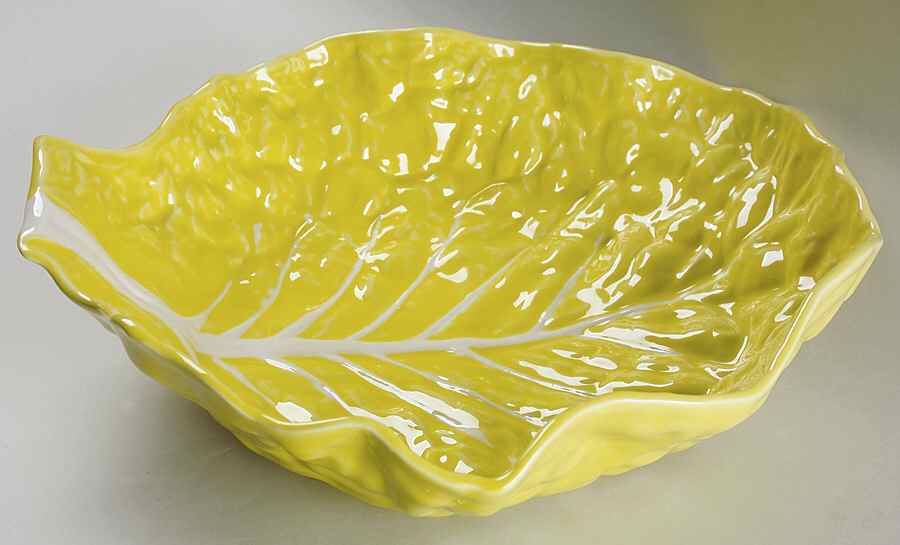 Cabbage Yellow 12" Large Salad Serving Bowl by Secla-1