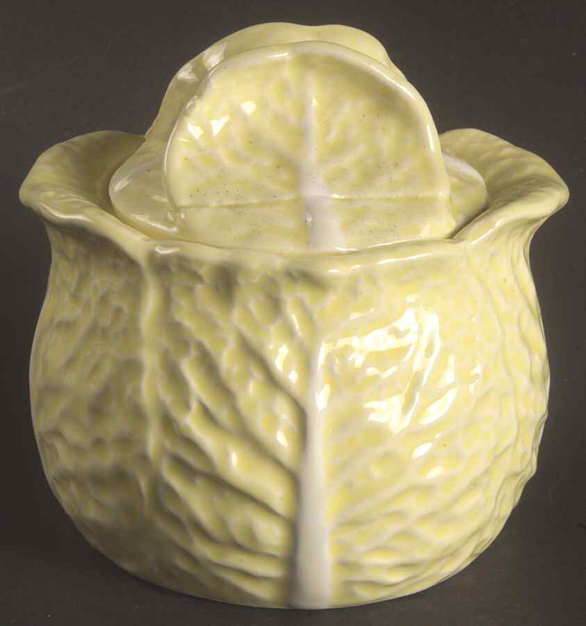 Cabbage Yellow Mini Sugar Bowl & Lid by Secla-1
