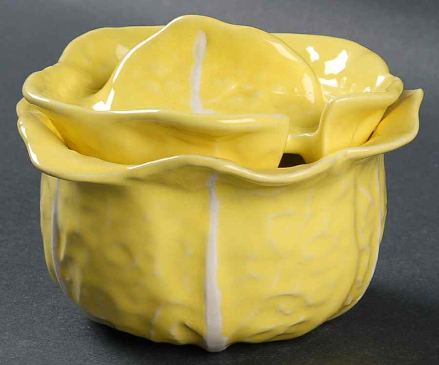 Cabbage Yellow Sugar Bowl & Lid by Secla-1