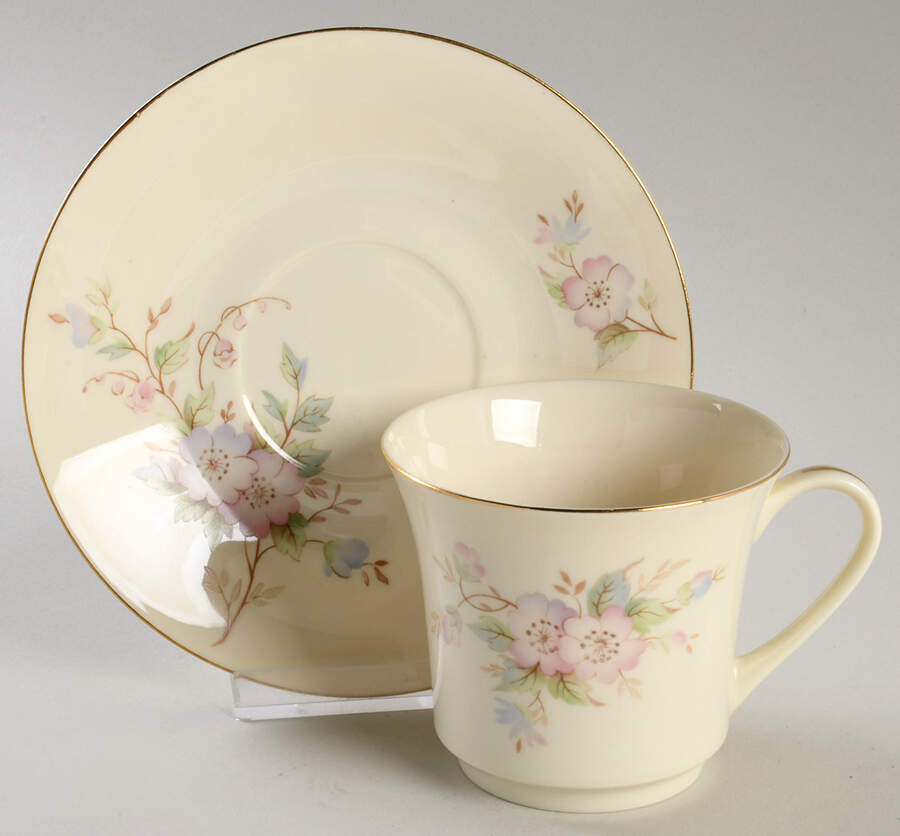 Romance (Gold Trim) Footed Cup & Saucer Set by Sadler-1