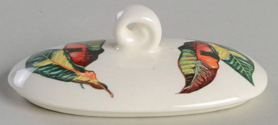 Croton Leaves Lid for Sugar Bowl by Santa Anita-1