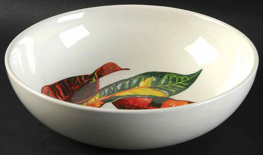 Croton Leaves 8" Round Vegetable Bowl by Santa Anita-1