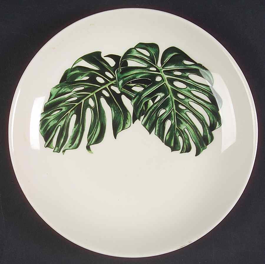 Monstera Leaves Bread & Butter Plate by Santa Anita-1