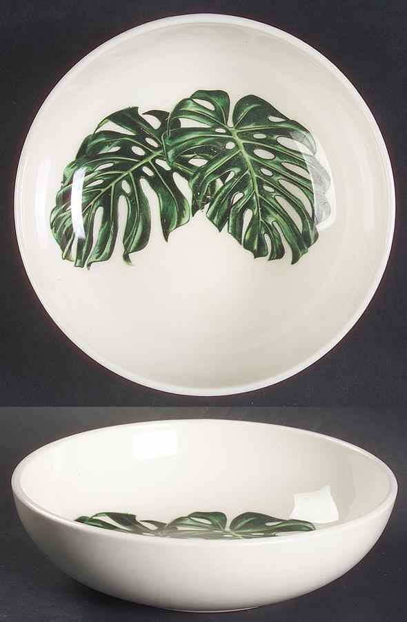 Monstera Leaves Fruit/Dessert (Sauce) Bowl by Santa Anita-1