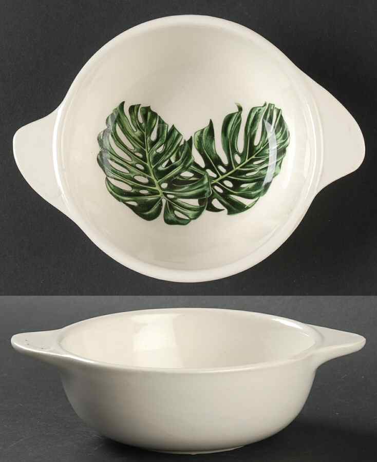 Monstera Leaves Lugged Cereal Bowl by Santa Anita-1