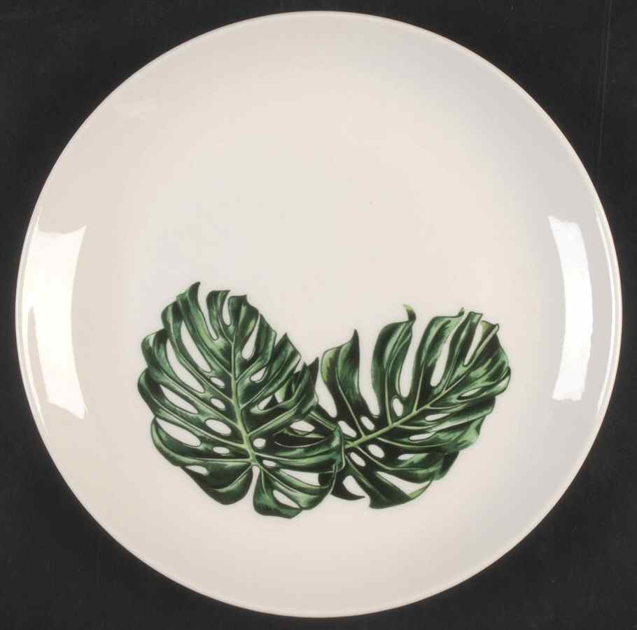 Monstera Leaves Salad Plate by Santa Anita-1
