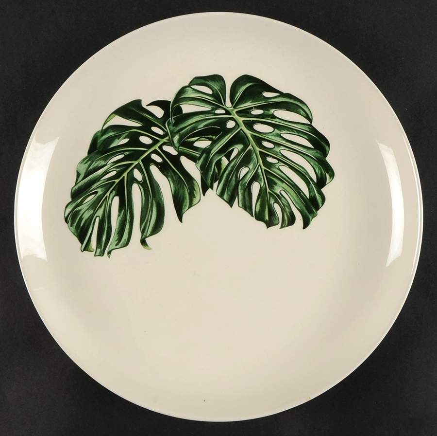 Monstera Leaves 12" Chop Plate (Round Platter) by Santa Anita-1