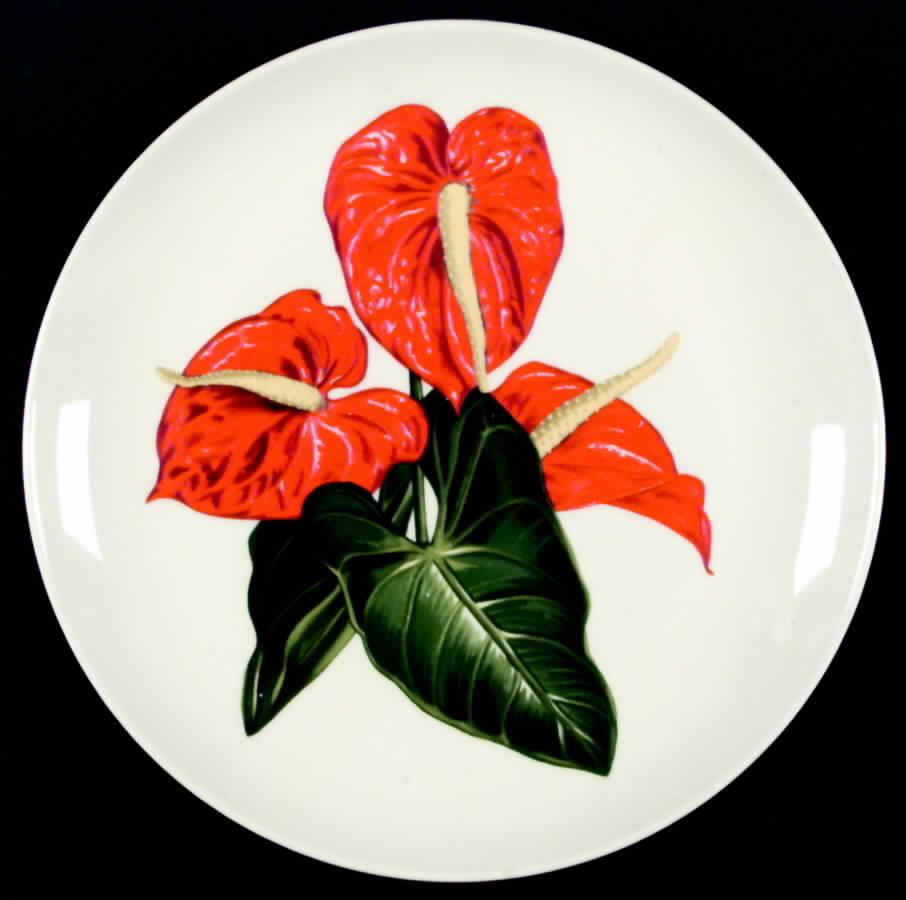 Red Anthurium Dinner Plate by Santa Anita-1