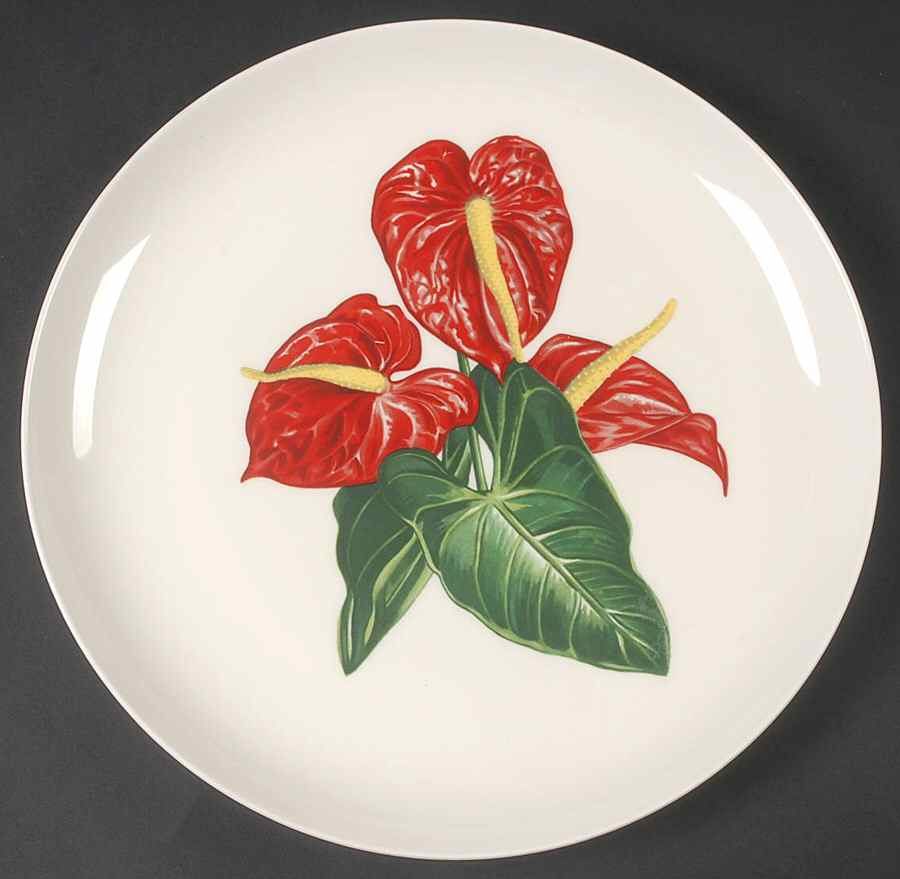 Red Anthurium 12" Chop Plate (Round Platter) by Santa Anita-1