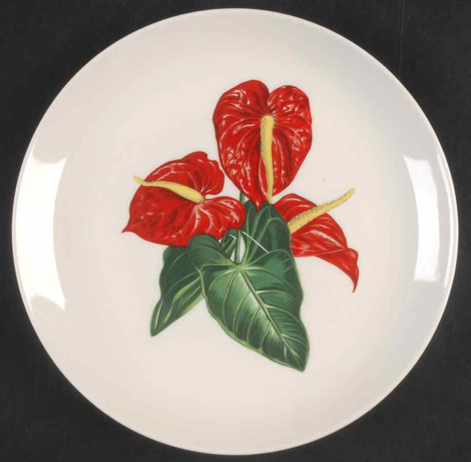 Red Anthurium Salad Plate by Santa Anita-1