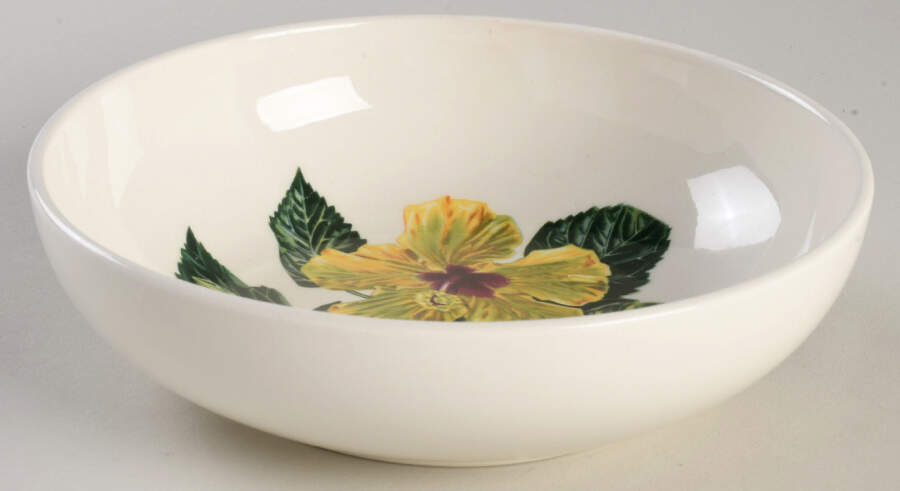 Yellow Hibiscus Coupe Cereal Bowl by Santa Anita-1