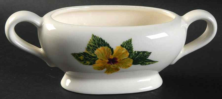 Yellow Hibiscus Sugar Bowl No Lid by Santa Anita-1