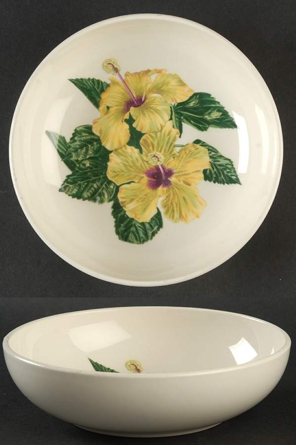 Yellow Hibiscus Coupe Soup Bowl by Santa Anita-1