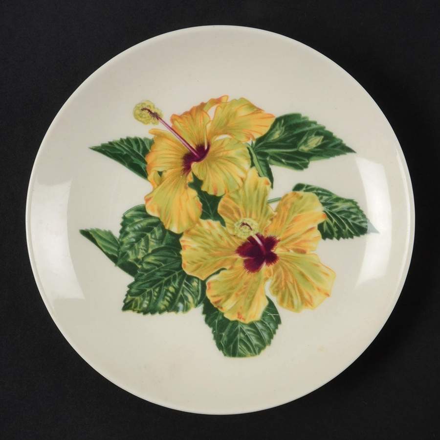 Yellow Hibiscus Bread & Butter Plate by Santa Anita-1