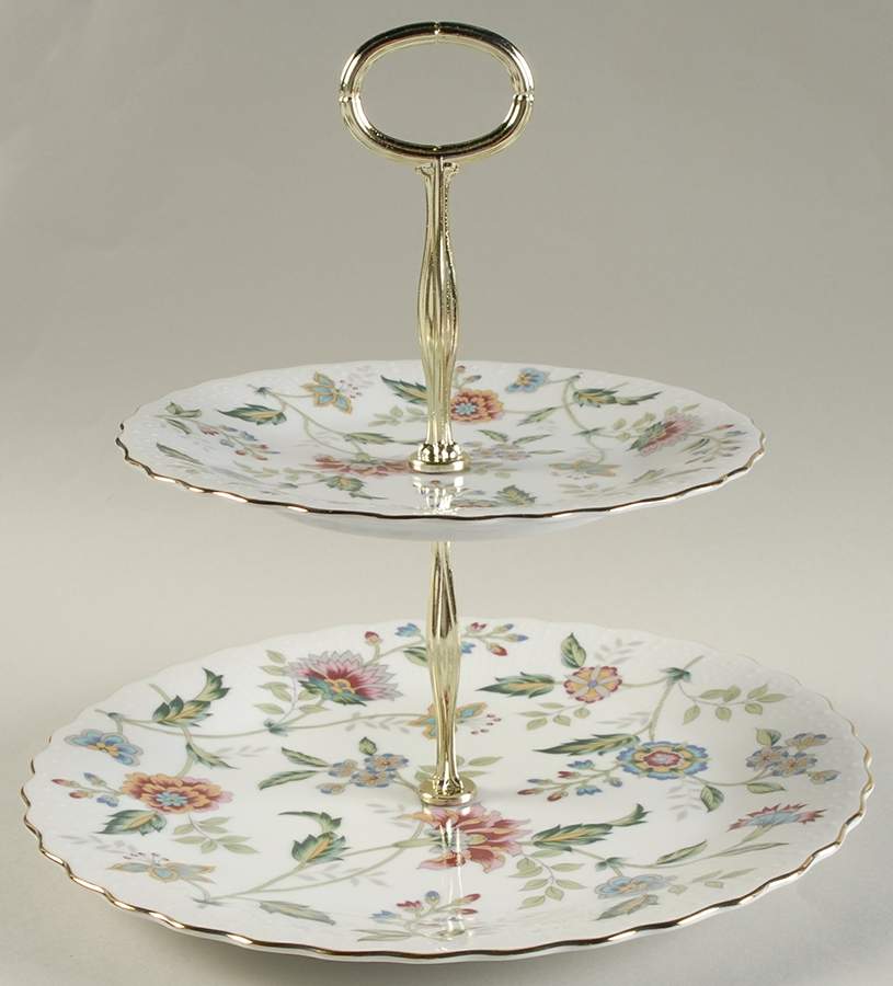Buckingham 2 Tiered Serving Tray (Dinner & Salad Plate) by Sadek-1