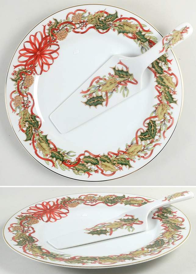 Christmas Garland Cake Aka Dinner Plate & Server w/Box by Sadek-1