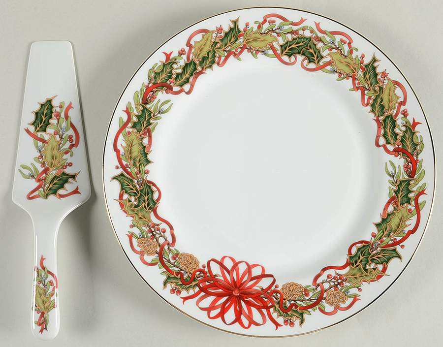 Christmas Garland Footed Cake Plate & Server (Boxed) by Sadek-1