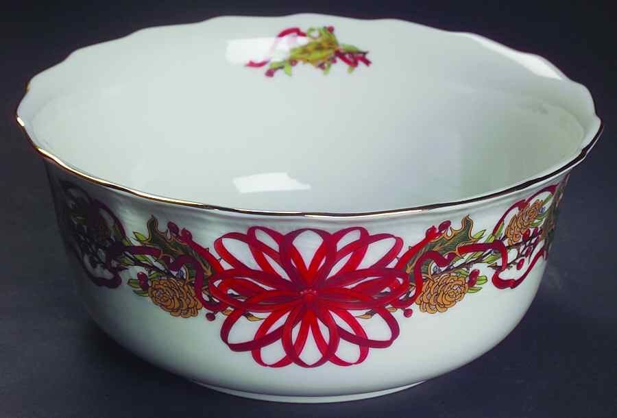 Christmas Garland 7" Round Vegetable Bowl by Sadek-1