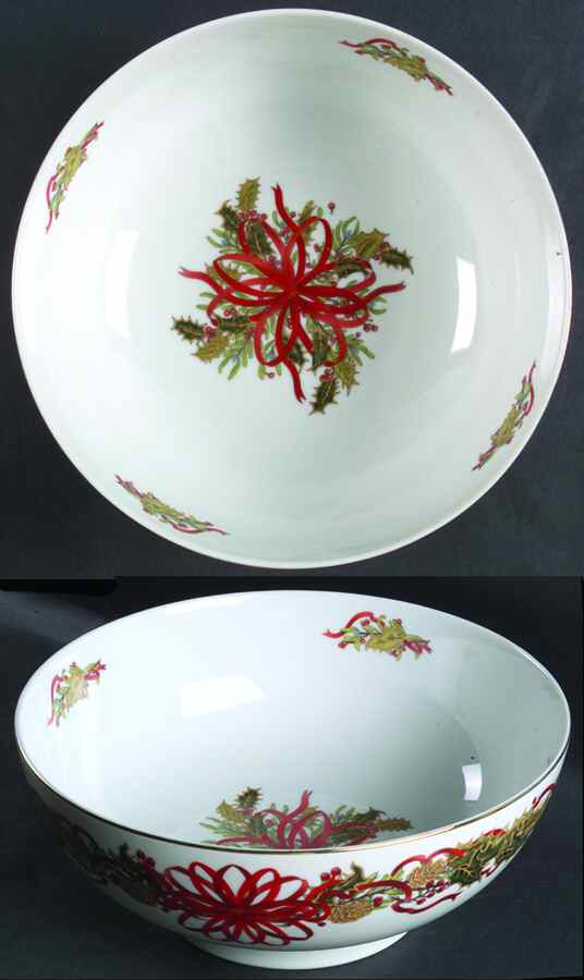 Christmas Garland 10" Large Salad Serving Bowl by Sadek-1