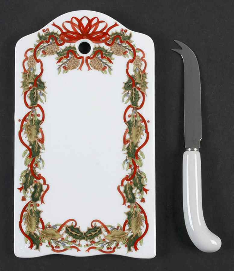 Christmas Garland 2 Piece Cheese Dish and Knife Set by Sadek-1