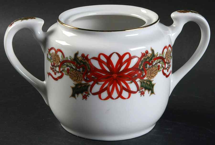Christmas Garland Sugar Bowl No Lid by Sadek-1
