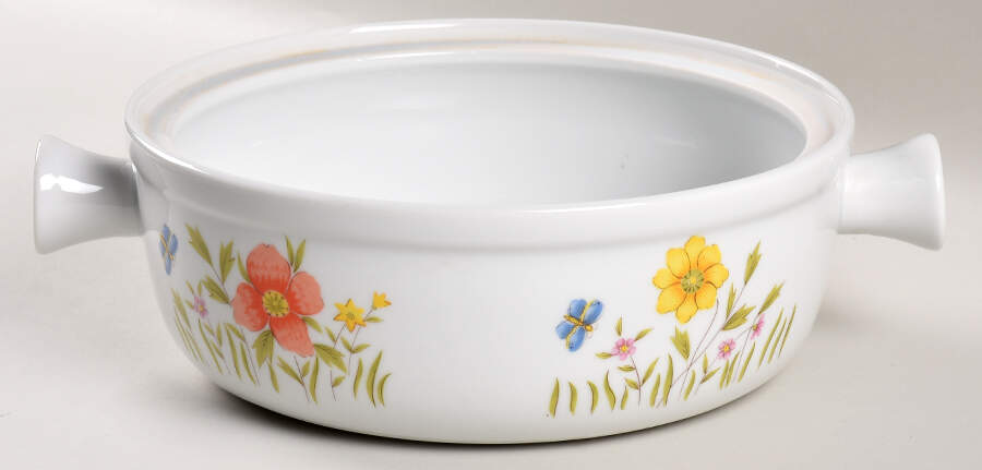Country Flowers Medium Round Oven-To-Table Casserole No Lid by Sadek-1