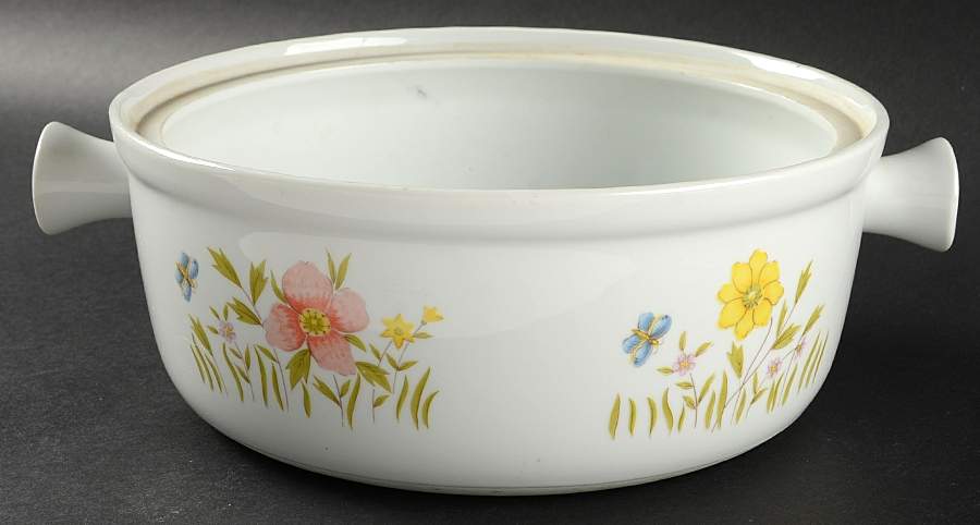 Country Flowers 3 Quart Round Casserole No Lid by Sadek-1