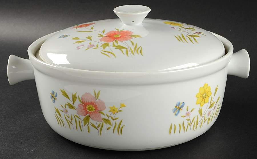 Country Flowers 3 Quart Round Covered Casserole by Sadek-1