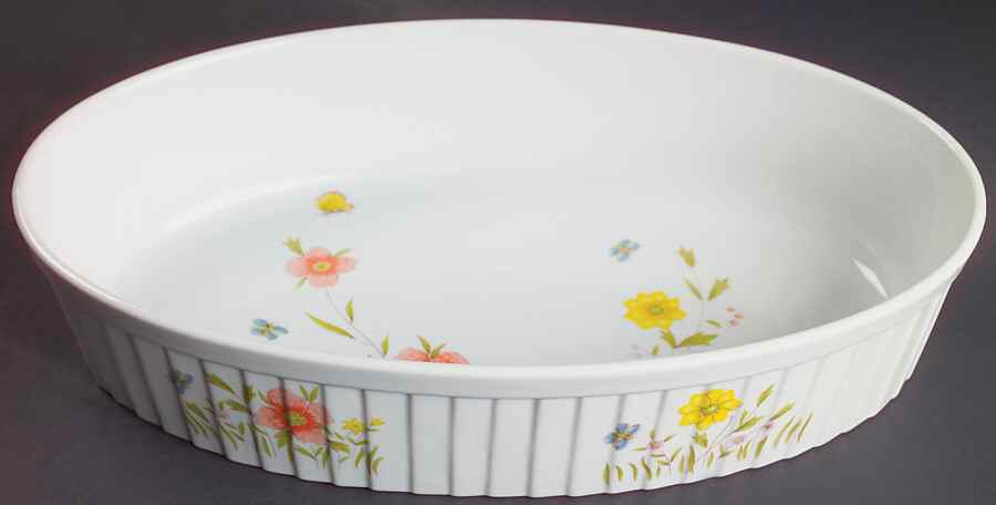 Country Flowers 12'' Oval Baker by Sadek-1
