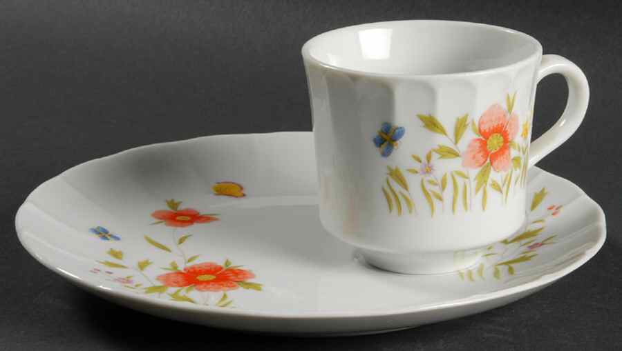 Country Flowers Snack Plate & Cup Set by Sadek-1