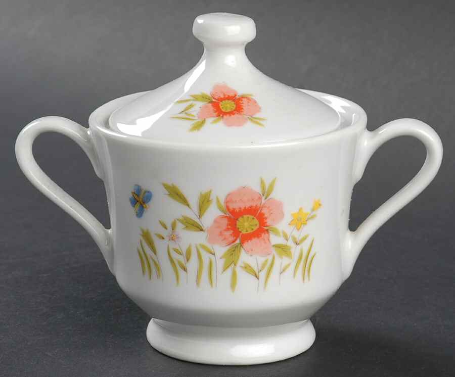 Country Flowers Sugar Bowl & Lid by Sadek-1