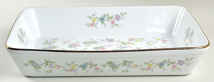 Corona (Gold Trim) 13"  Rectangular Baker by Sadek-1