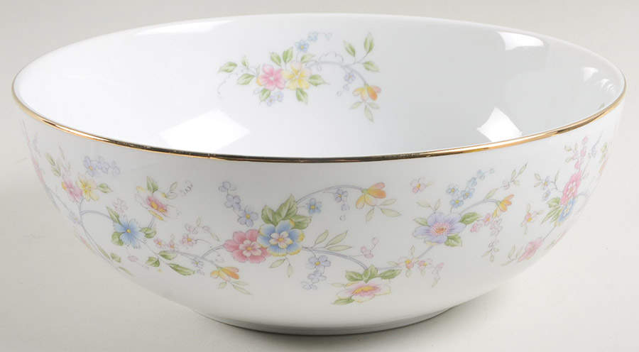 Corona (Gold Trim) 9" Salad Serving Bowl by Sadek-1