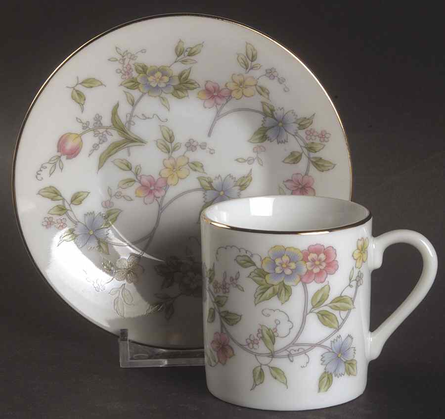 Corona (Gold Trim) Flat Demitasse Cup & Saucer Set by Sadek-1