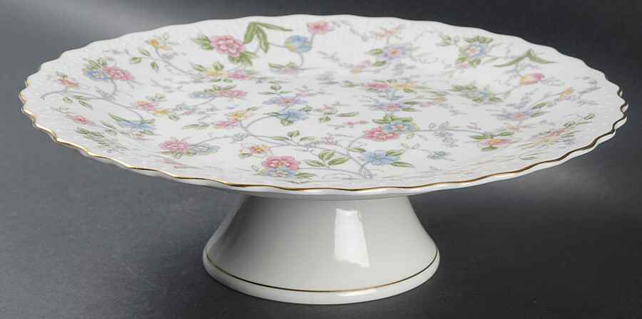 Corona (Gold Trim) 10" Diameter Pedestal Cake Stand by Sadek-1