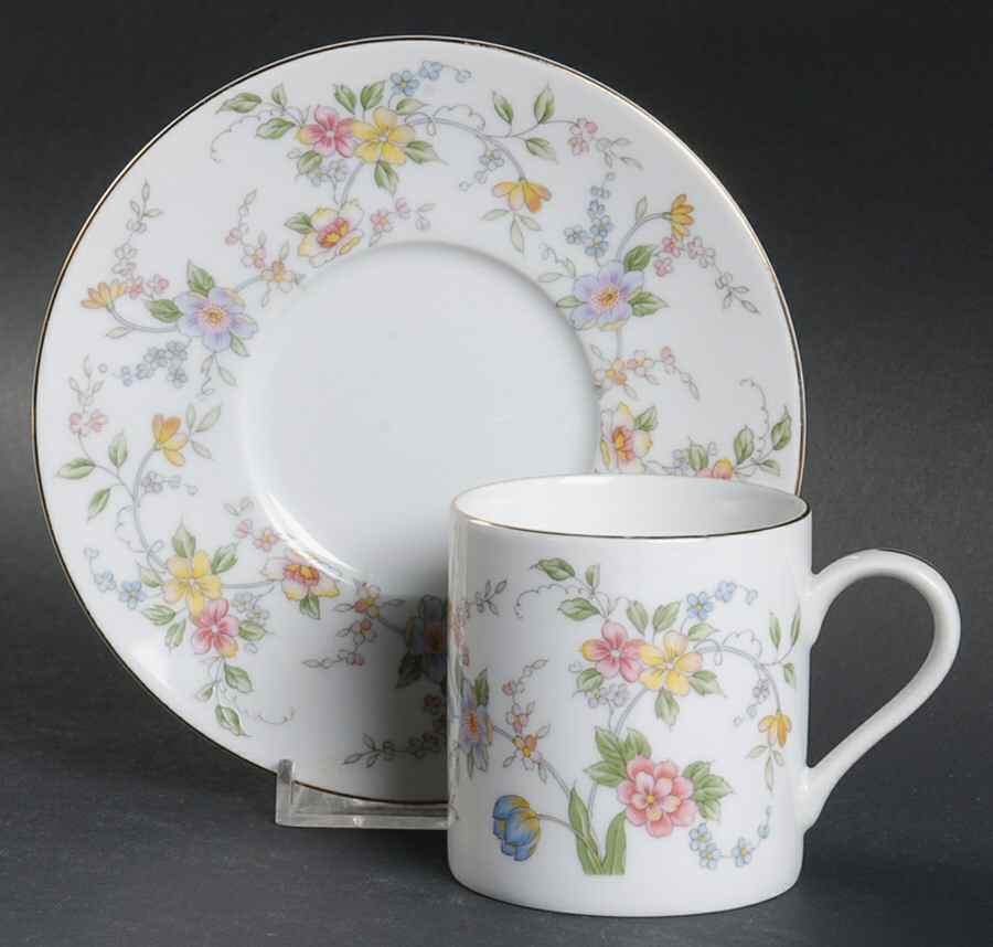 Corona (Gold Trim) Flat Demitasse Cup & Saucer Set by Sadek-1