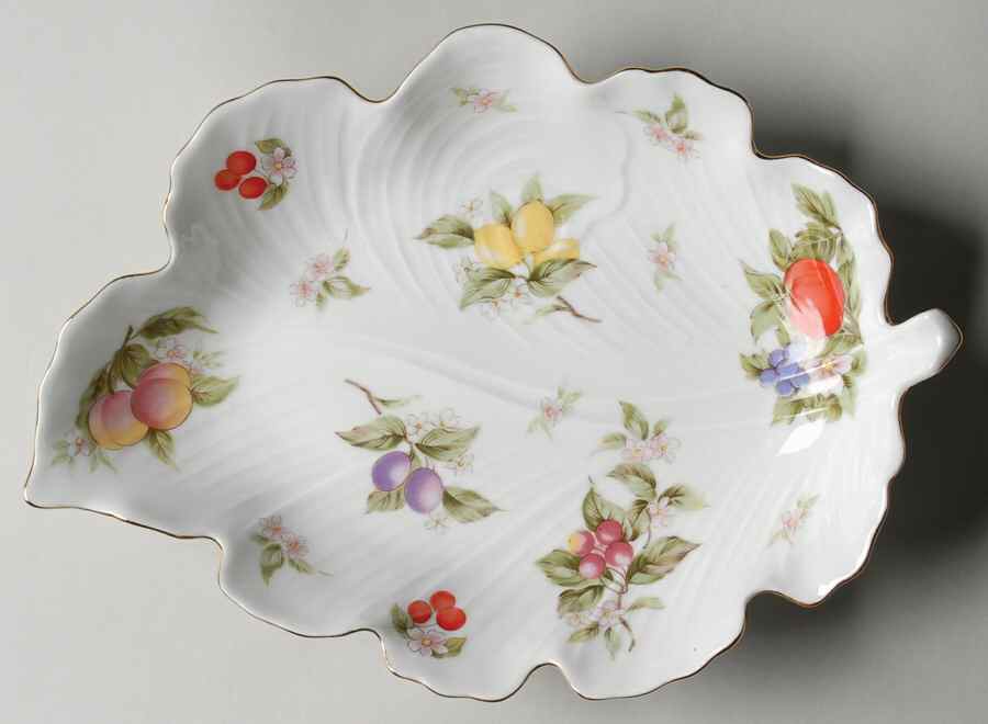 Fruit & Blossoms Large Leaf Dish by Sadek-1