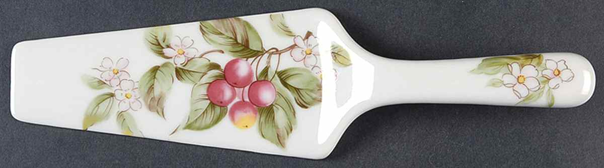 Fruit & Blossoms Solid Ceramic Pie/Cake Server by Sadek-1