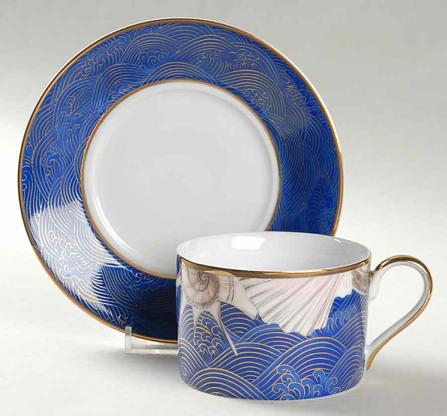 Nantucket Collage Flat Cup & Saucer Set by Sadek-1